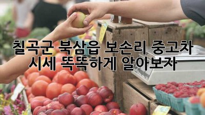 🚗 칠곡군 북삼읍 보손리 중고차 시세, 똑똑하게 알아보자! 💡