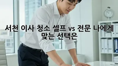 서천 이사 청소: 셀프 vs 전문, 나에게 맞는 선택은?